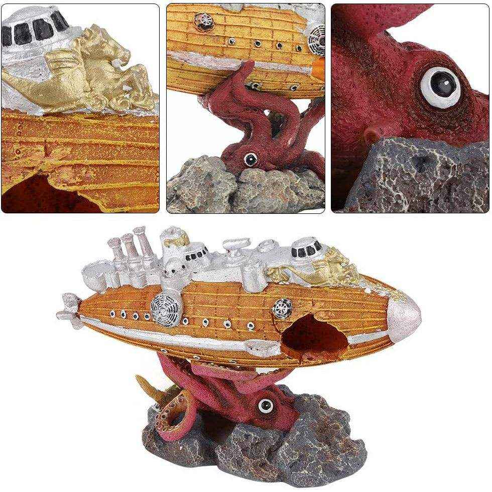 Explore the Depths with This Submarine-Themed Aquarium Ornament