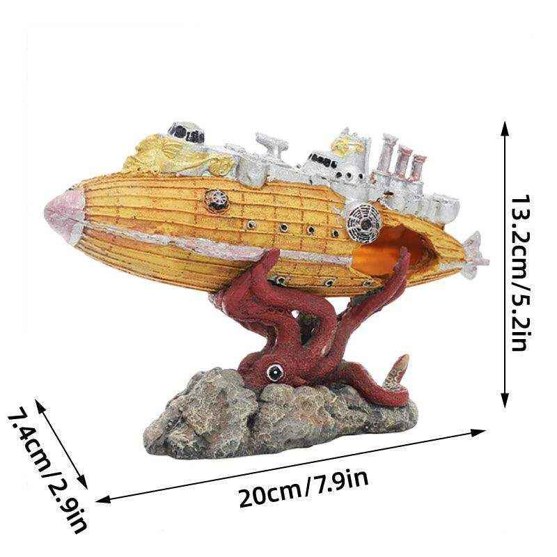 Explore the Depths with This Submarine-Themed Aquarium Ornament