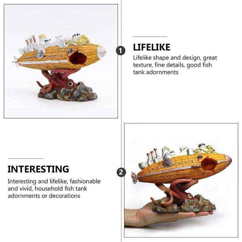 Explore the Depths with This Submarine-Themed Aquarium Ornament