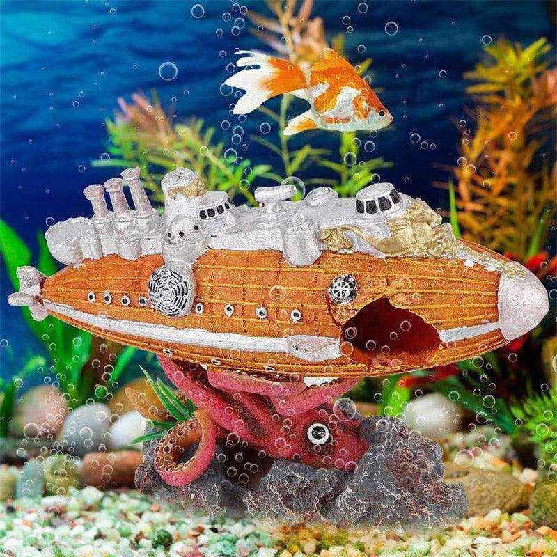 Explore the Depths with This Submarine-Themed Aquarium Ornament