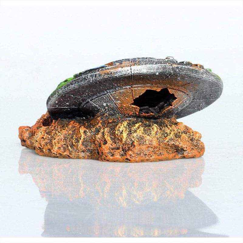 UFO Wreck Aquarium Decoration for Sci-Fi Inspired Fish Tanks
