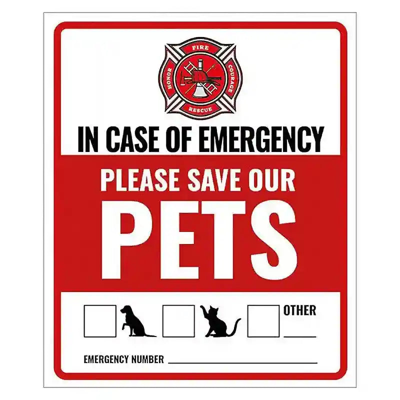10pcs Emergency Pet Alert Stickers for Windows and Doors