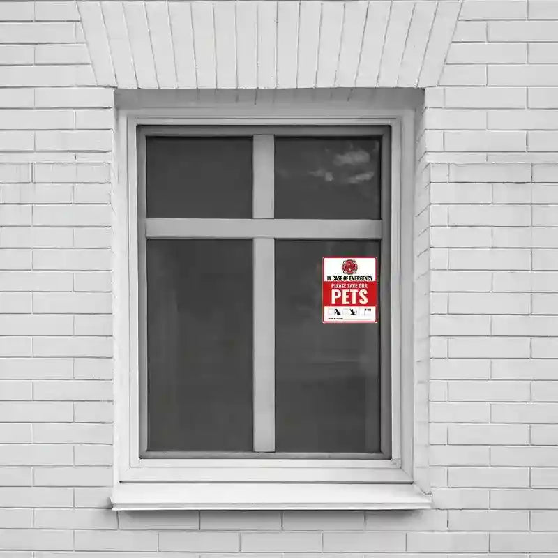 10pcs Emergency Pet Alert Stickers for Windows and Doors