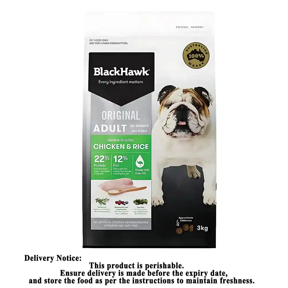 Black Hawk Dog Food Chicken & Rice 3kg/10kg Adult Premium Dry Dog Food