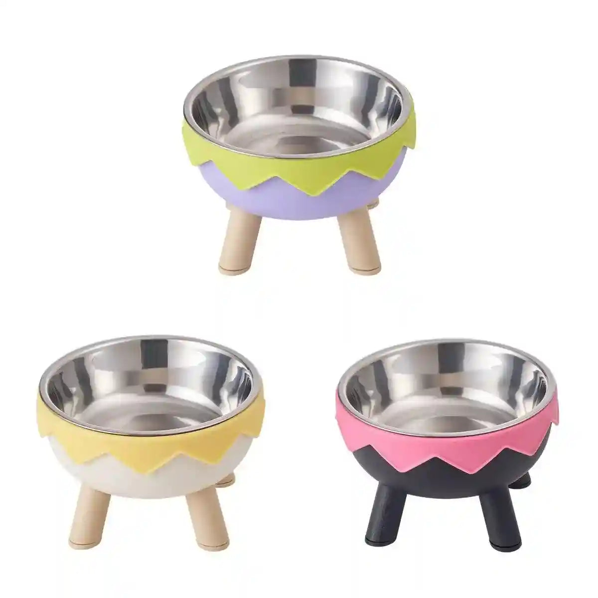 Modern Raised Feeder with Elevated Cat Bowls