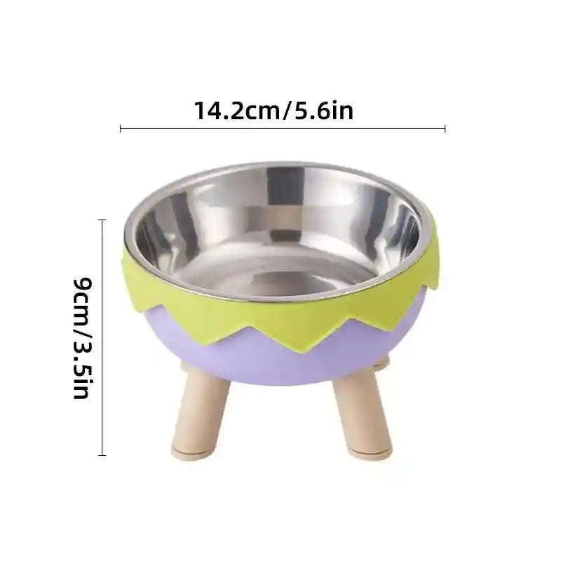 Modern Raised Feeder with Elevated Cat Bowls