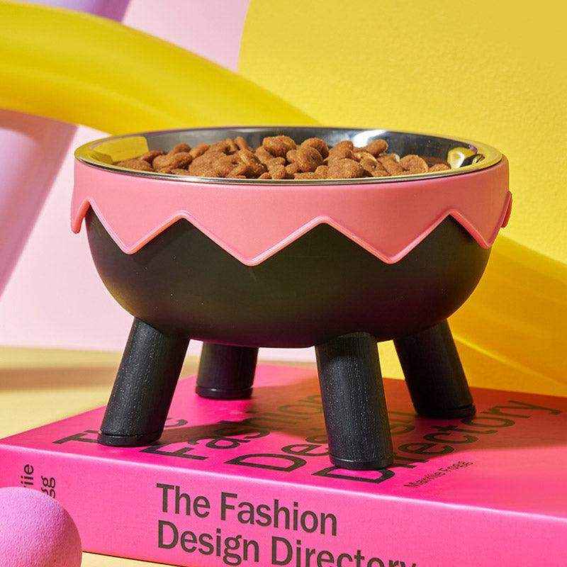 Modern Raised Feeder with Elevated Cat Bowls