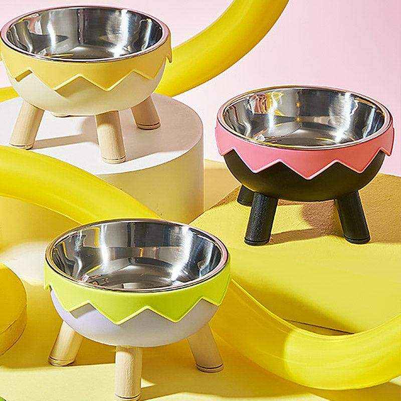 Modern Raised Feeder with Elevated Cat Bowls