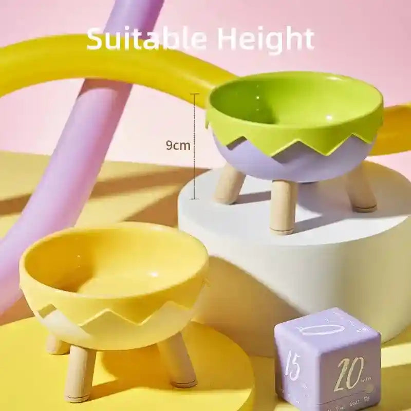 Modern Raised Feeder with Elevated Cat Bowls
