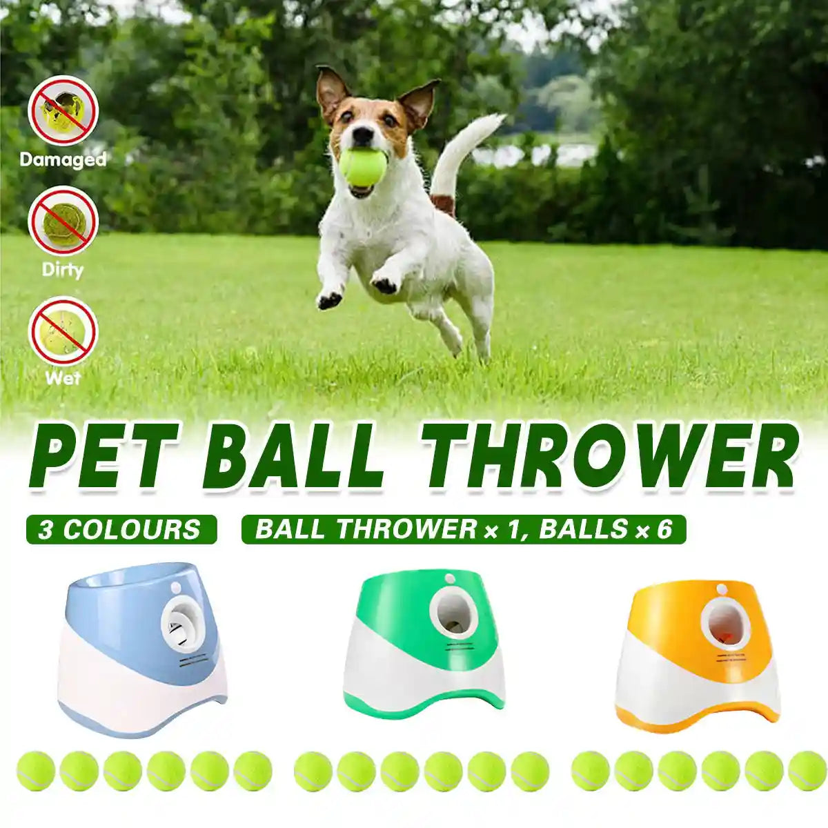 Pet Ball Thrower Outdoor Elastic Tennis Launcher Dog Toy Automatic Ball Machine