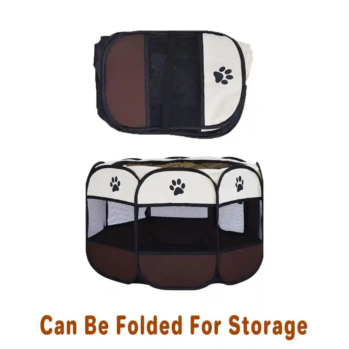 Foldable 8-Panel Pet Tent Portable Pet Playpen for Cats & Small Dogs