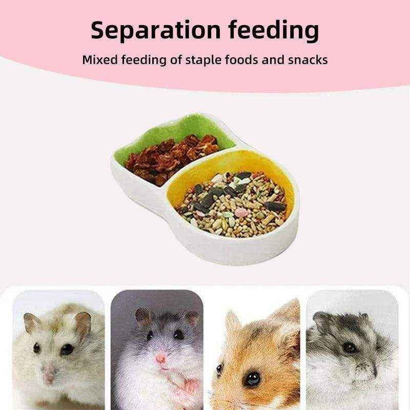Carrot-Shaped Pet Ceramic Bowl for Hamsters and Small Animals