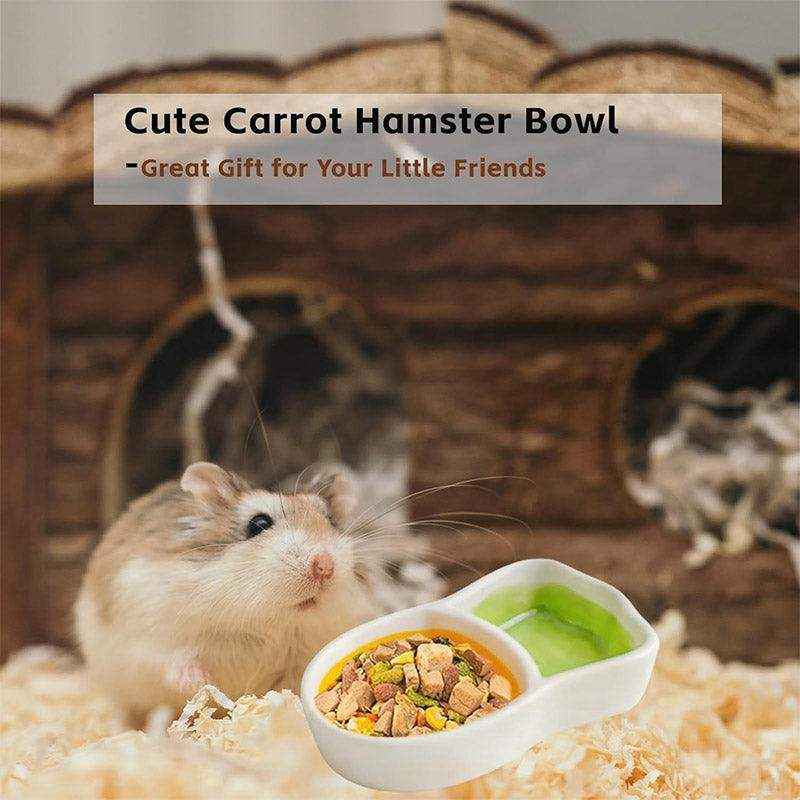 Carrot-Shaped Pet Ceramic Bowl for Hamsters and Small Animals