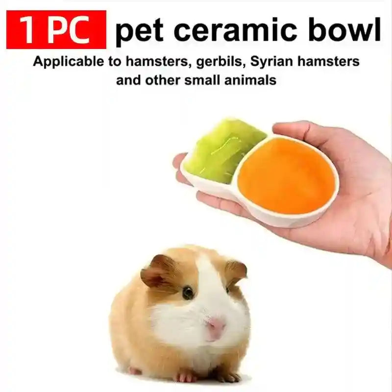 Carrot-Shaped Pet Ceramic Bowl for Hamsters and Small Animals
