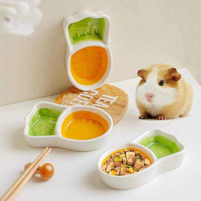 Carrot-Shaped Pet Ceramic Bowl for Hamsters and Small Animals