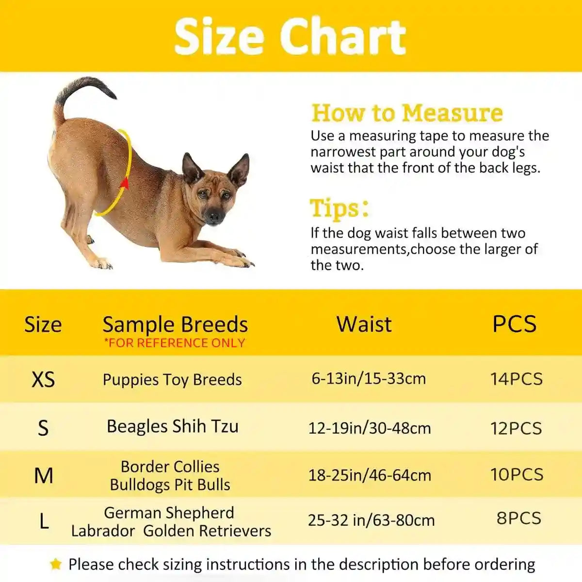 Male Dog Diapers Adjustable Fit Leak-Proof with Wetness Indicator