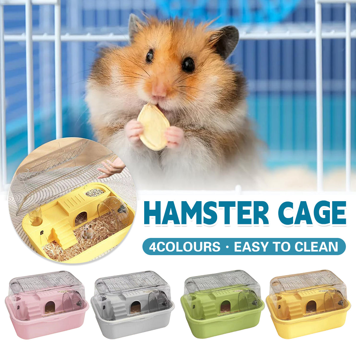 Double-Level Hamster Cage With Acrylic Lid 35cm