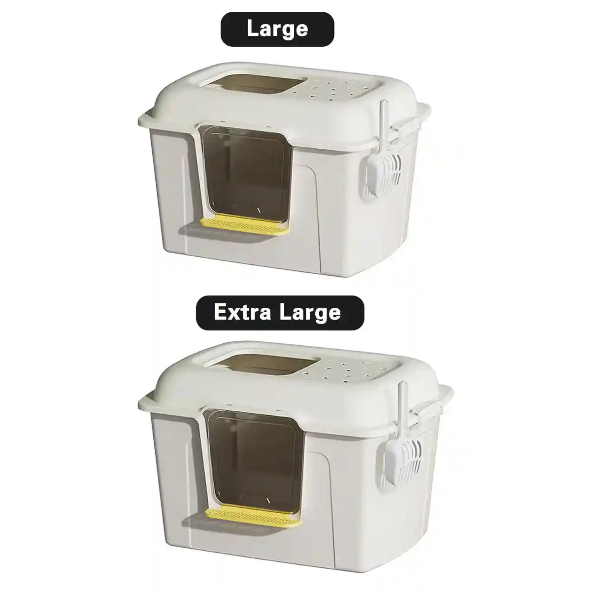 Spacious Enclosed Cat Litter Box With Dual Entry & Scoop
