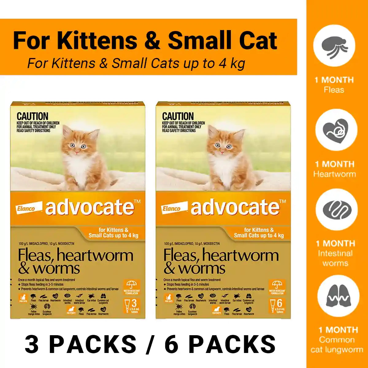 Advocate Spot-On For Kittens & Small Cats Up To 4kg