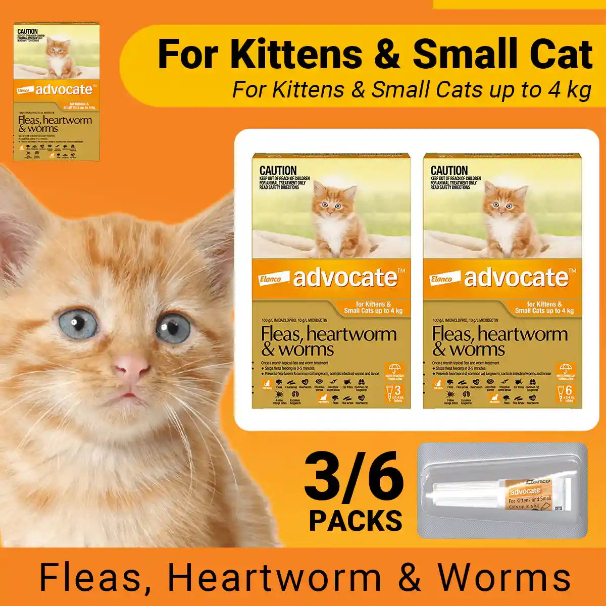 Advocate Spot-On For Kittens & Small Cats Up To 4kg