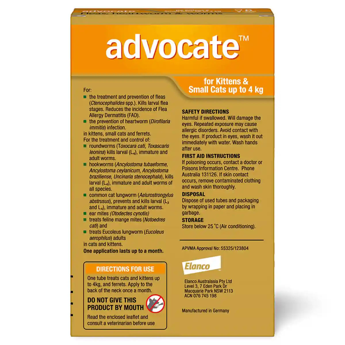 Advocate Spot-On For Kittens & Small Cats Up To 4kg