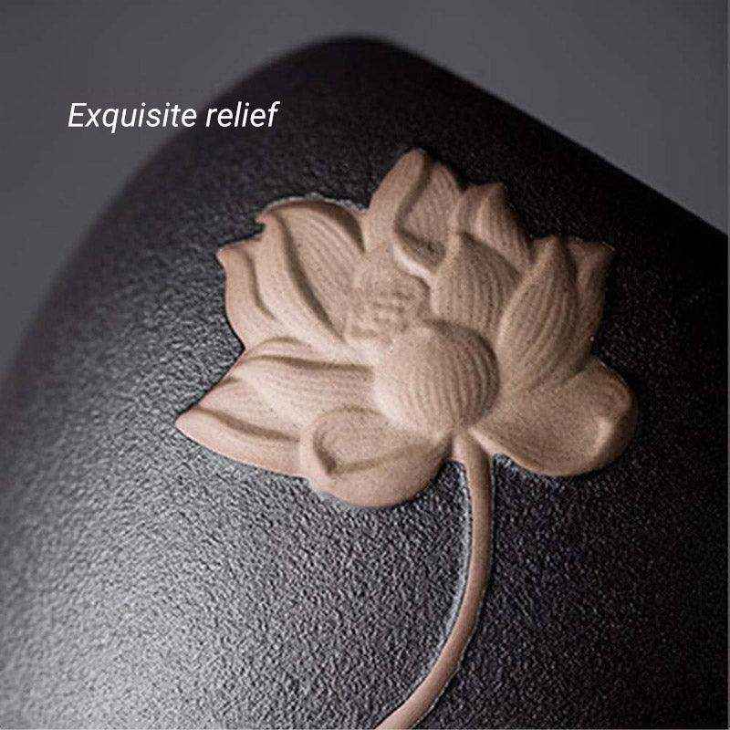 Elegant Lotus Design Ceramic Pet Urn for Dog or Cat Ashes