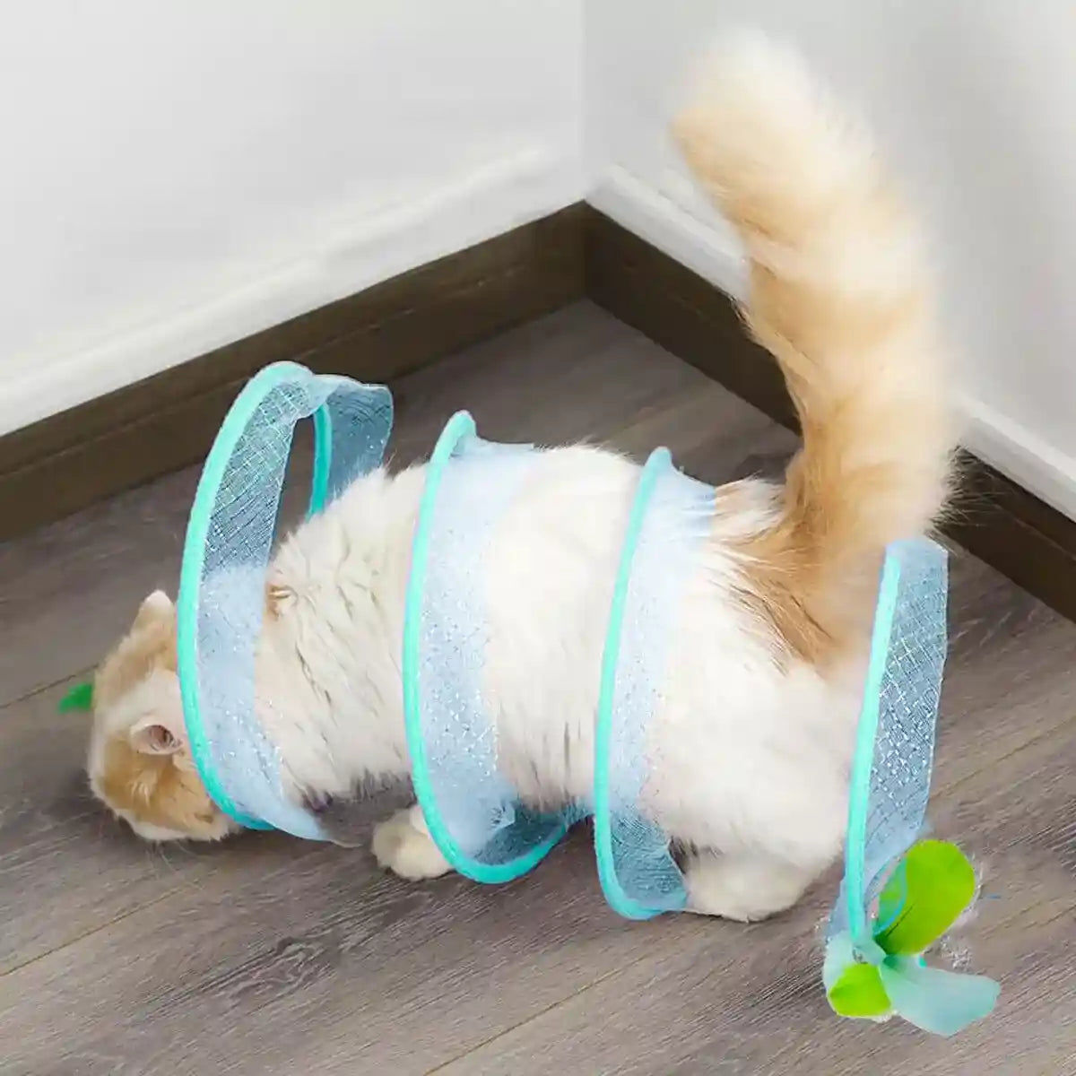 Interactive S-Shaped Cat Tunnel Toy for Indoor Play and Exercise