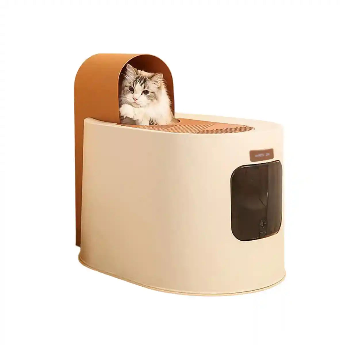Fully Enclosed Cat Litter Box with Top Entry & Drawer Design