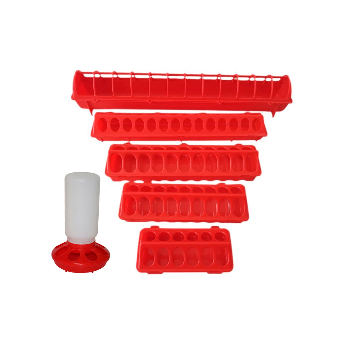 Chicken Feeder Trough Plastic Mesh Connectable Poultry Feed Trough for Coop Use