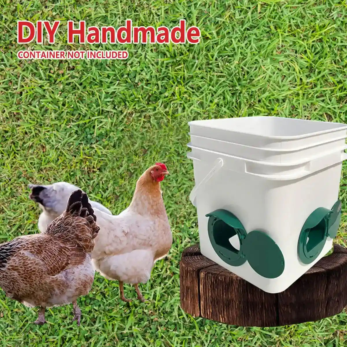 5PCS Automatic Chicken Feeder Ports with Rain Hood for Poultry DIY
