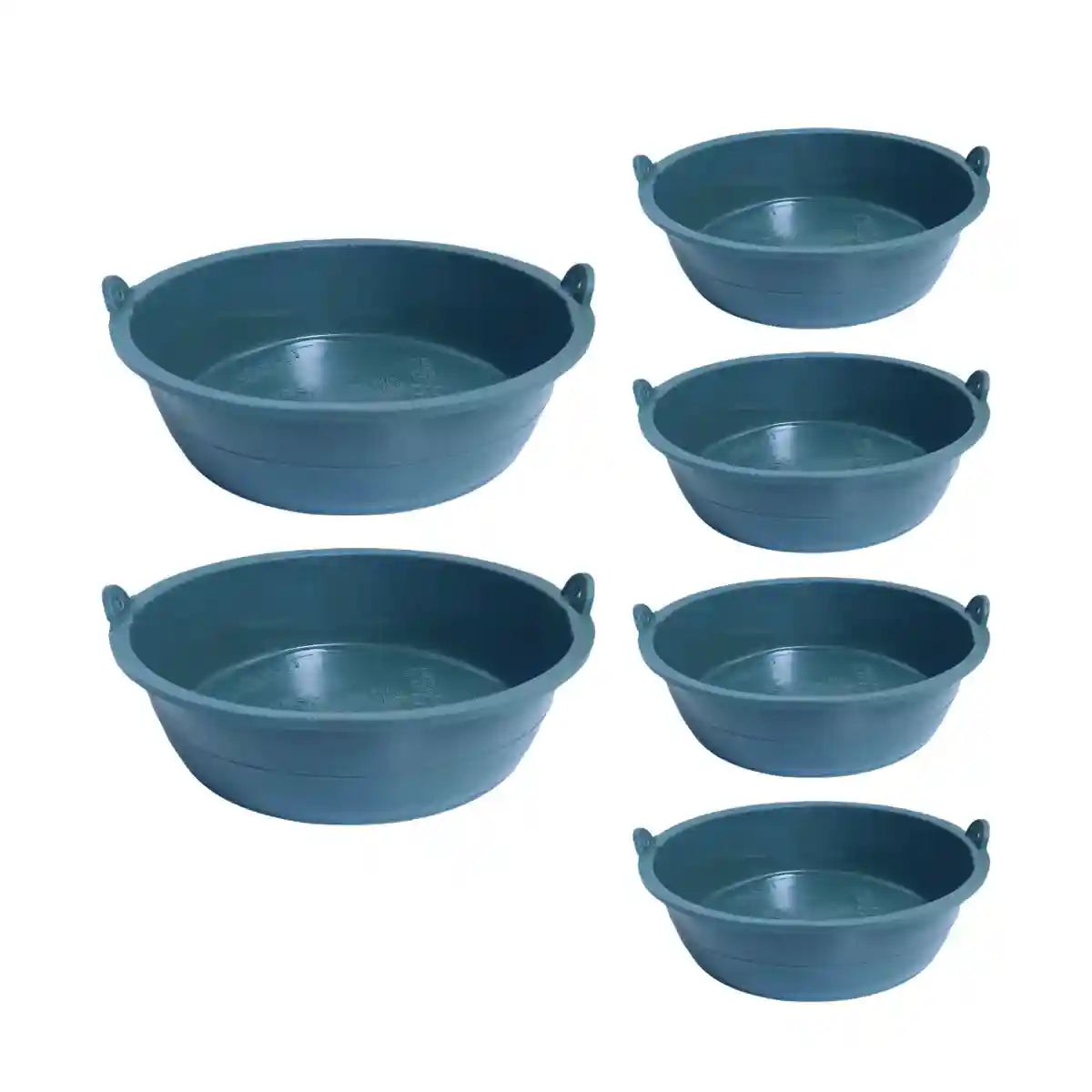 Heavy-Duty Rubber Farming Trough Basin 6PCS Set