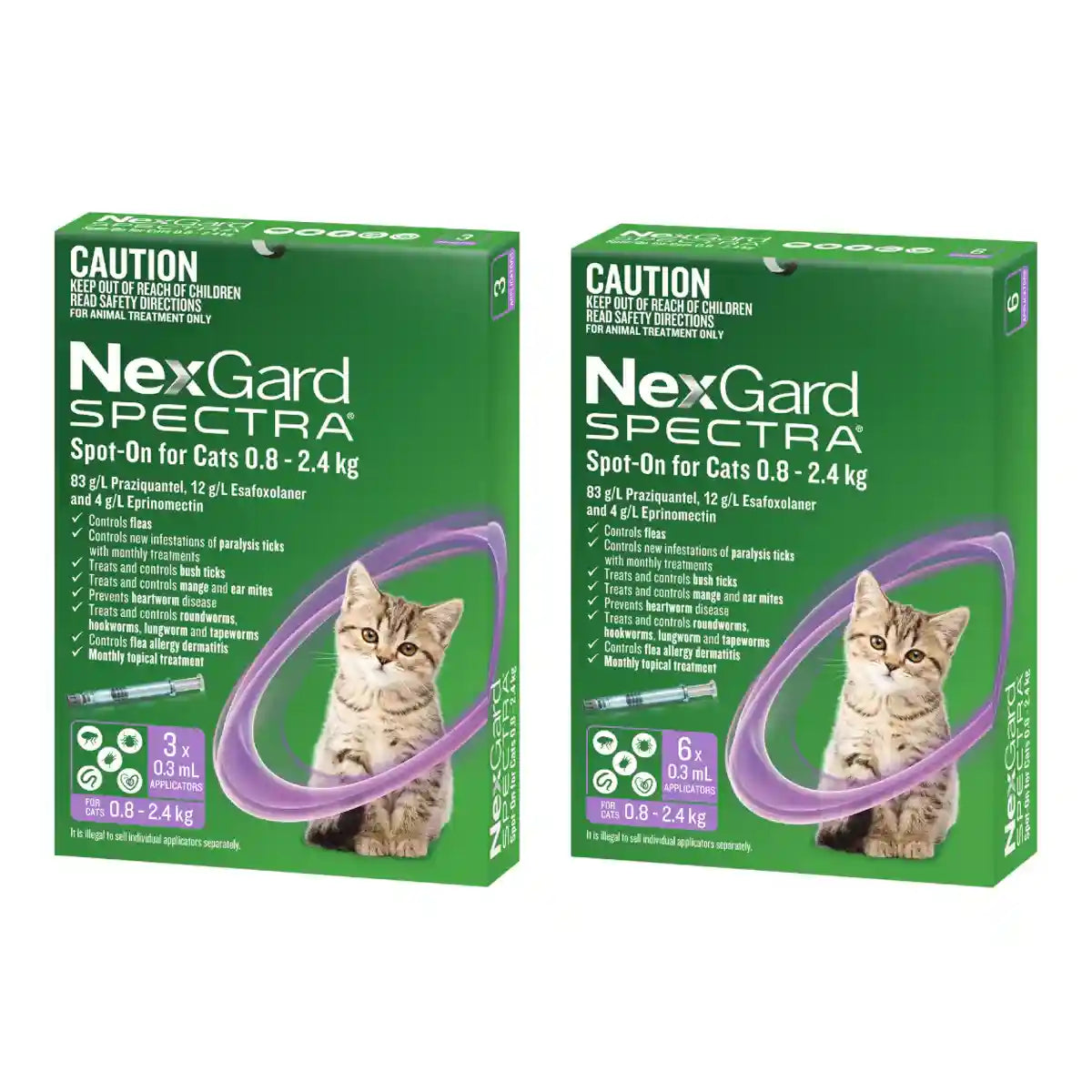 NEXGARD SPECTRA Spot On For Small Cats And Kittens Purple 3'S/6'S