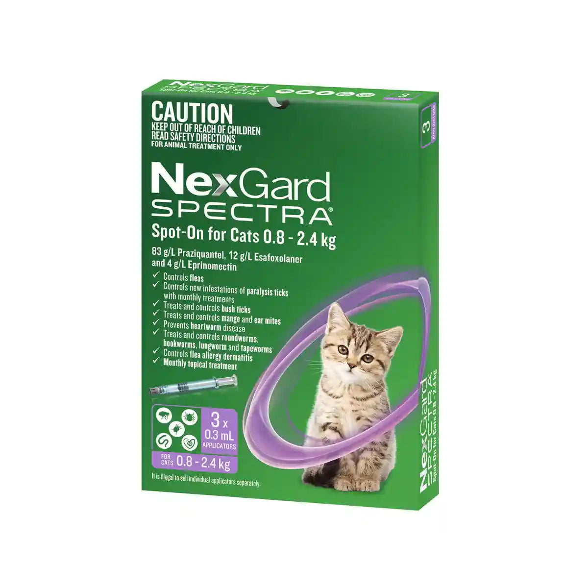 NEXGARD SPECTRA Spot On For Small Cats And Kittens Purple 3'S/6'S