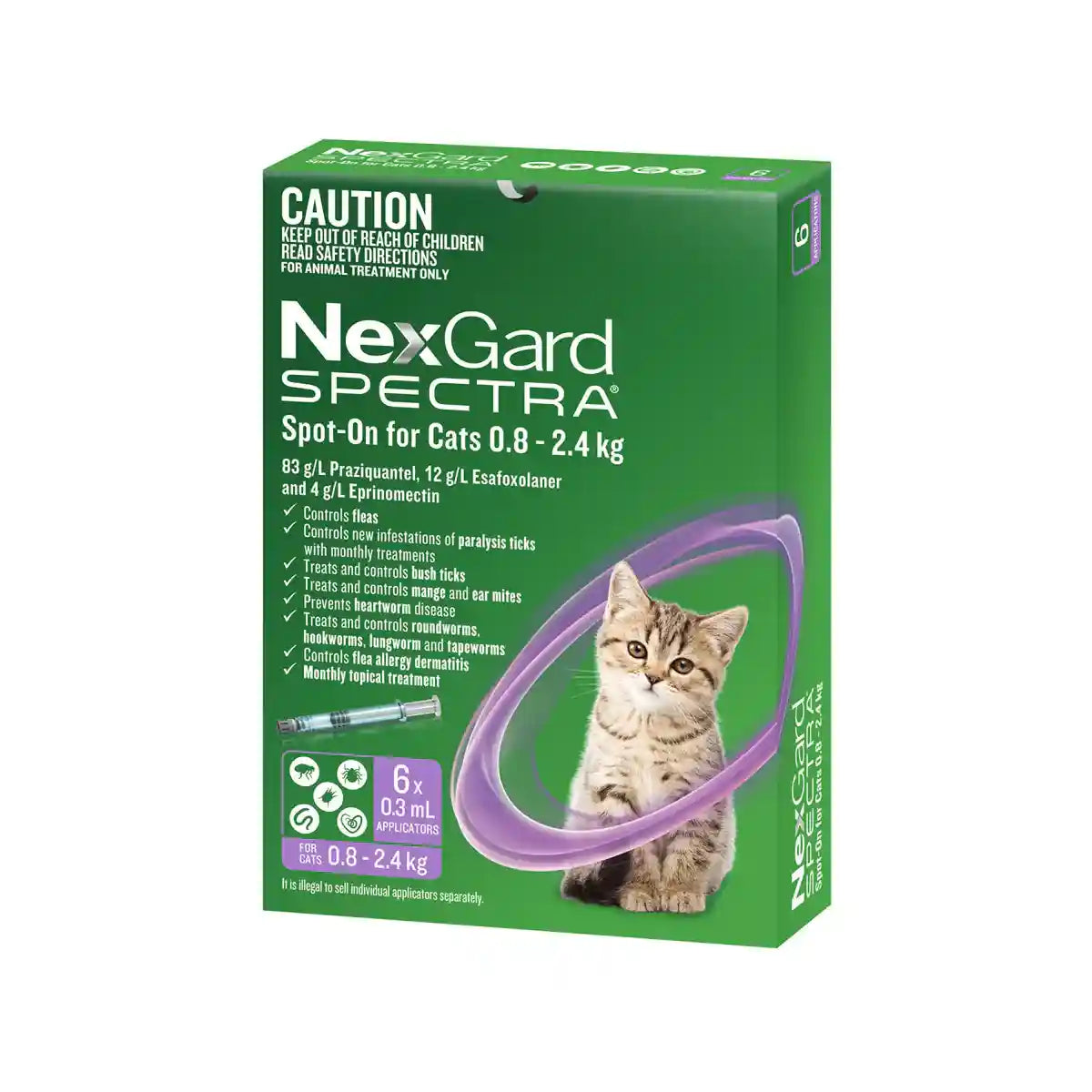 NEXGARD SPECTRA Spot On For Small Cats And Kittens Purple 3'S/6'S