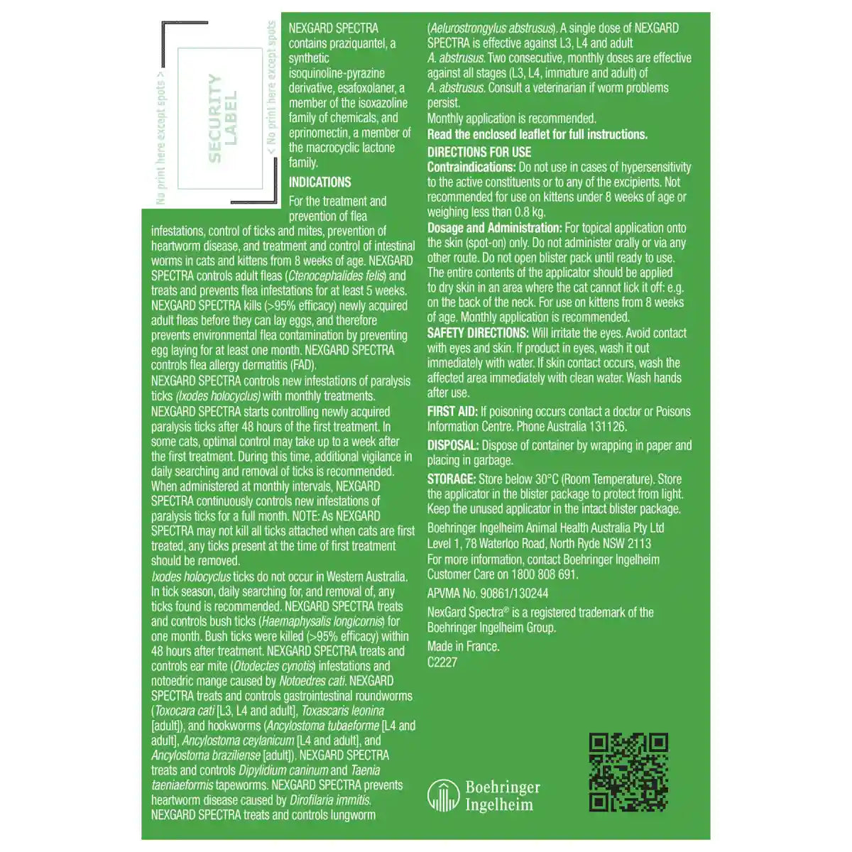 NEXGARD SPECTRA Spot On For Small Cats And Kittens Purple 3'S/6'S