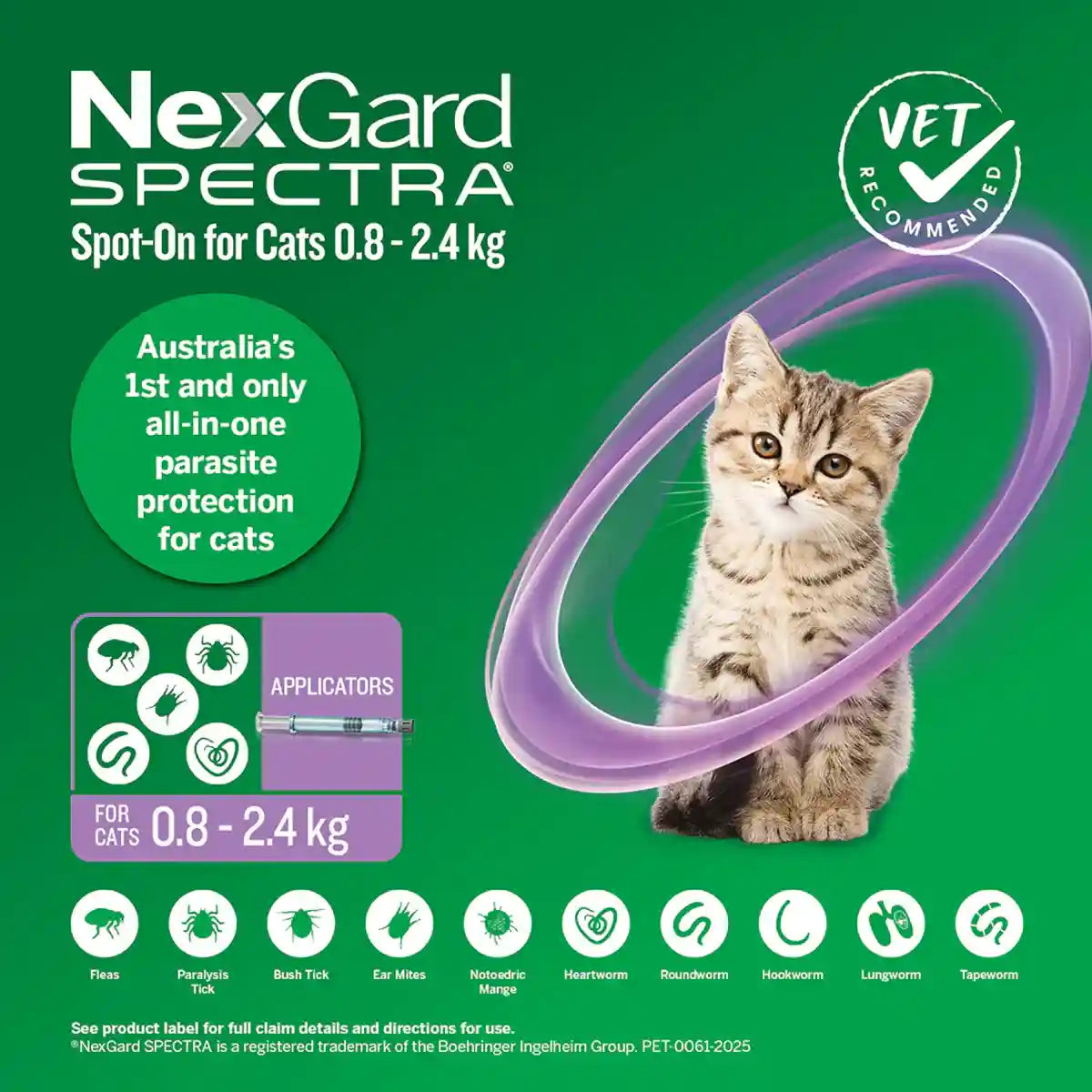 NEXGARD SPECTRA Spot On For Small Cats And Kittens Purple 3'S/6'S