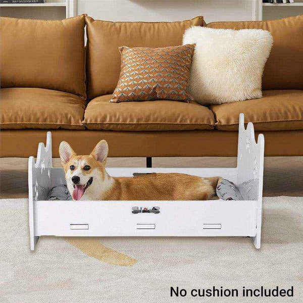 Sleepy Hippo Raised Dog Bed Frame ONLY - Wooden Bedside Sleeper For Dogs & Cats | Medium Profile, Coffee Bean Finish