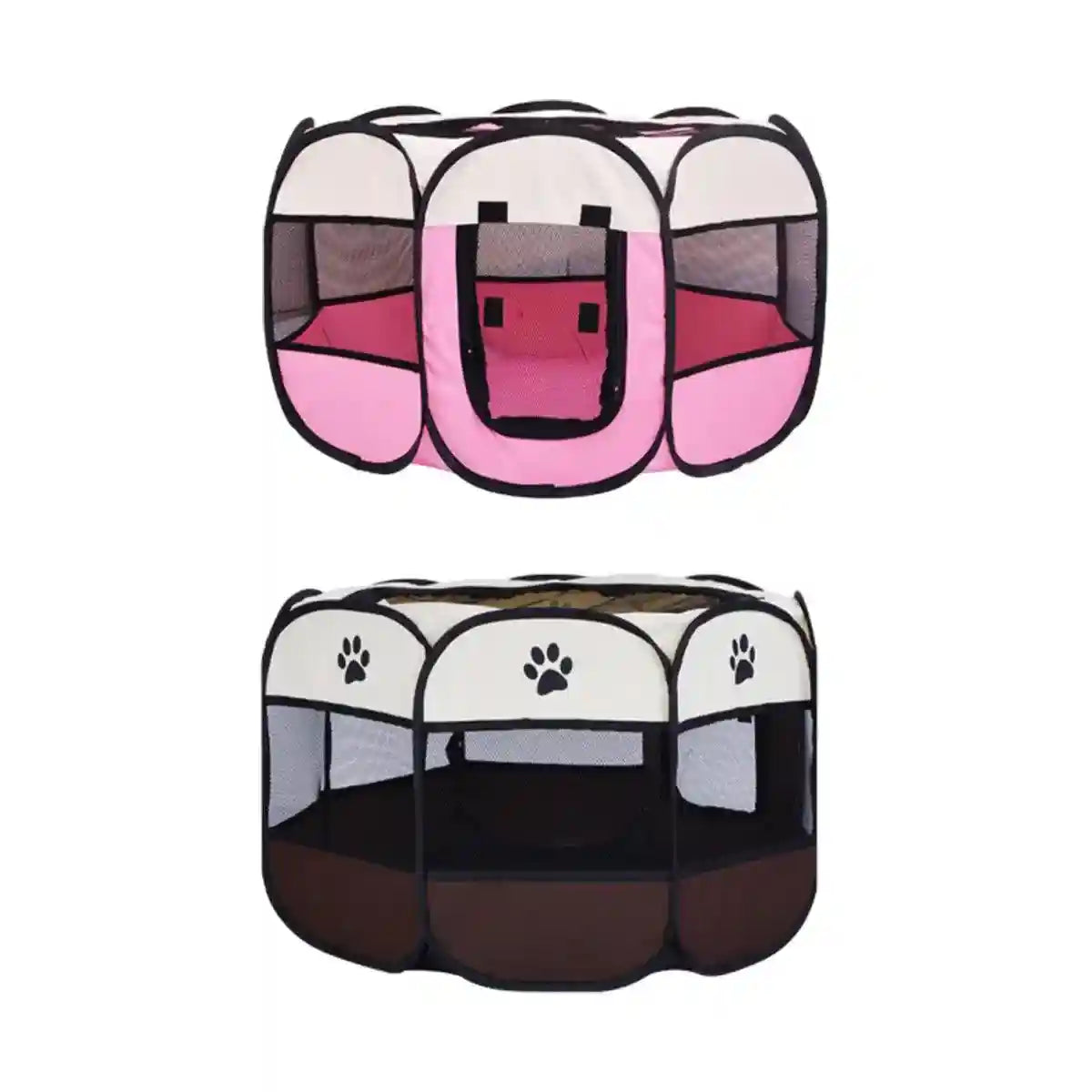 Foldable 8-Panel Pet Tent Portable Pet Playpen for Cats & Small Dogs