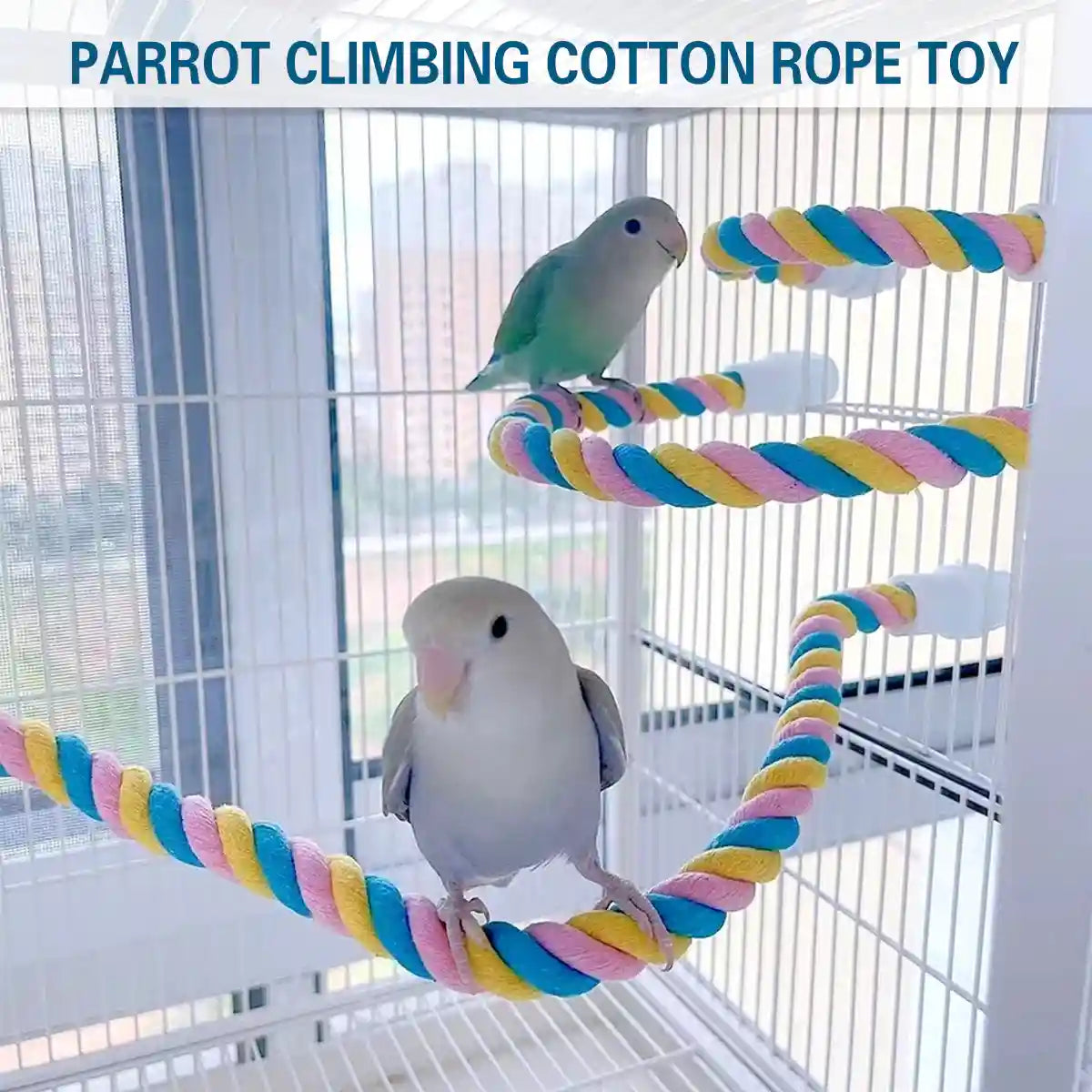 U-Shaped Parrot Climbing Rope Perch Flexible Bird Cage Toy