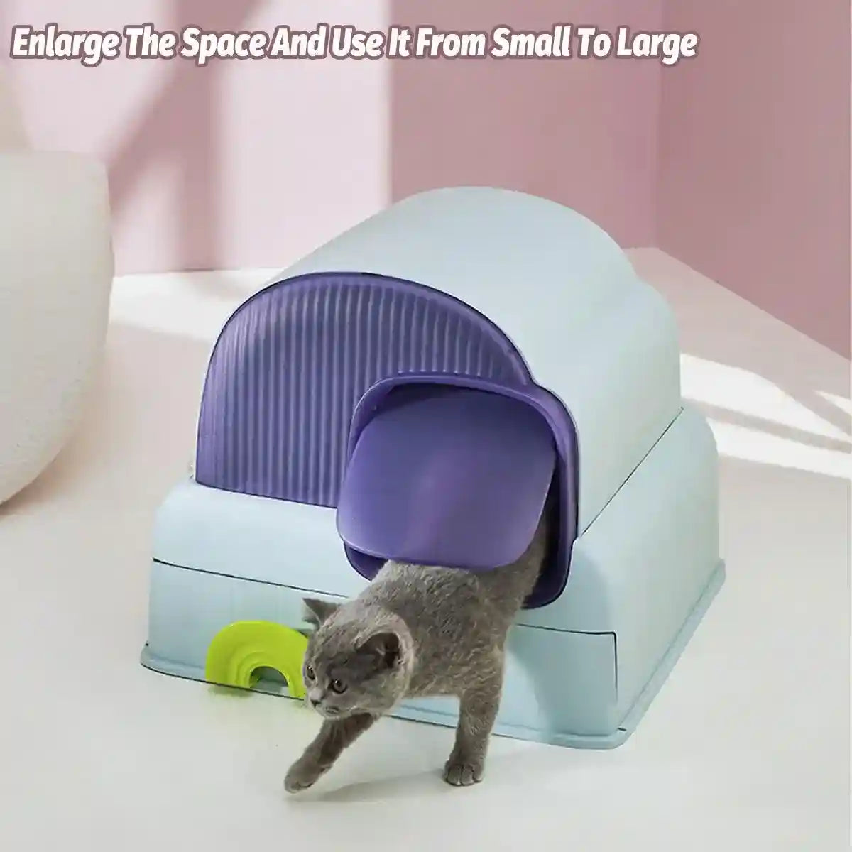 Foldable Cloud-Style Cat Toilet with Enclosed Cat Litter Box Design