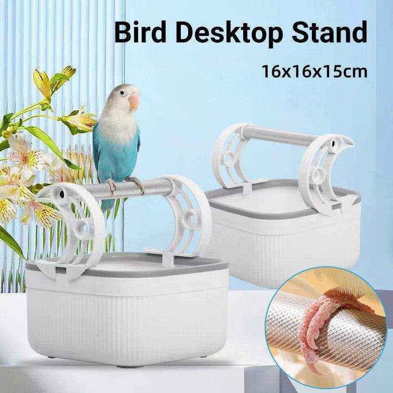 desktop bird stand with non-slip aluminum perch