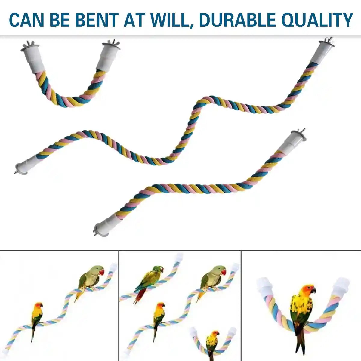 U-Shaped Parrot Climbing Rope Perch Flexible Bird Cage Toy