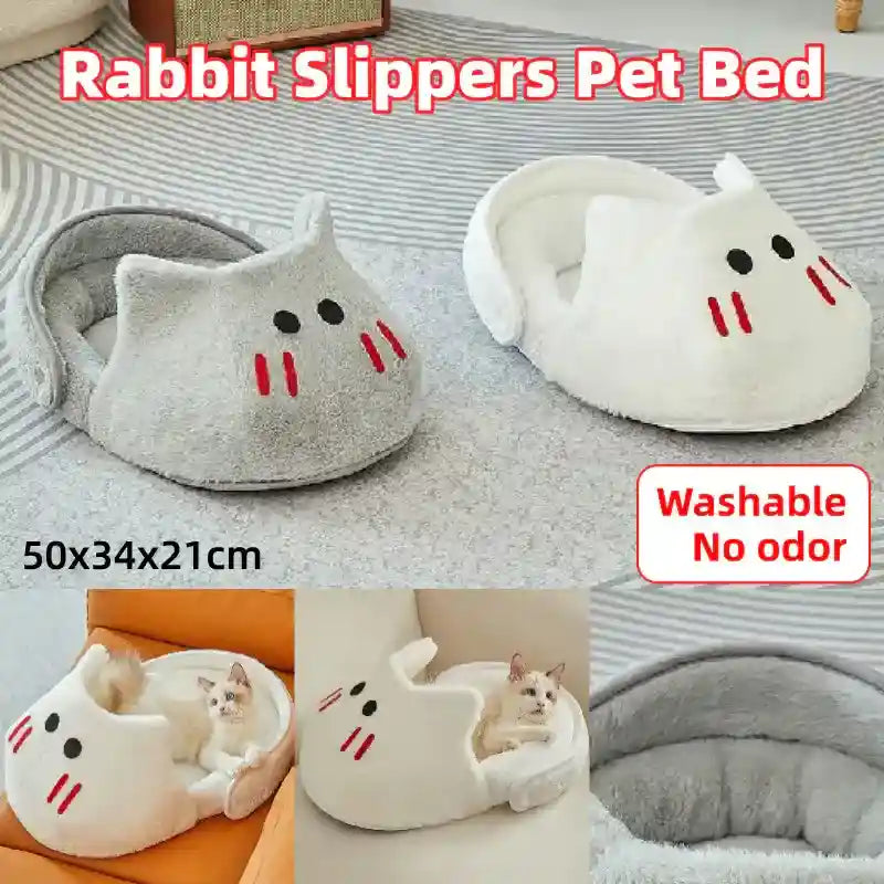 Cute Pet Bed for Cats & Small Dogs Cozy Washable Nest