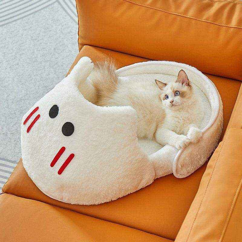 Cute Pet Bed for Cats & Small Dogs Cozy Washable Nest