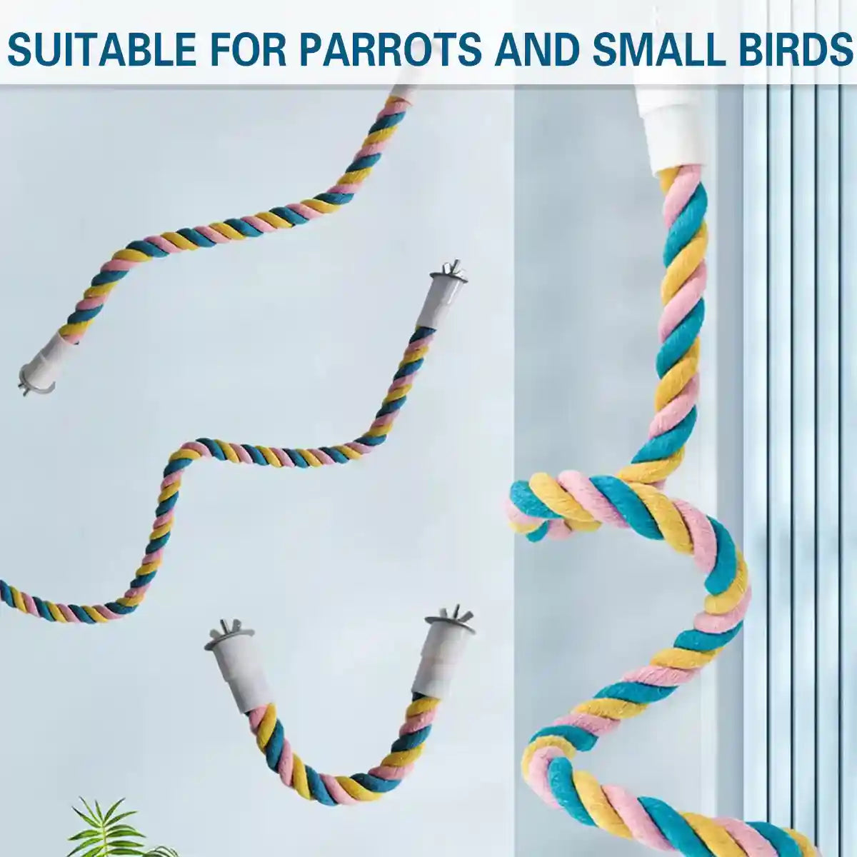 U-Shaped Parrot Climbing Rope Perch Flexible Bird Cage Toy