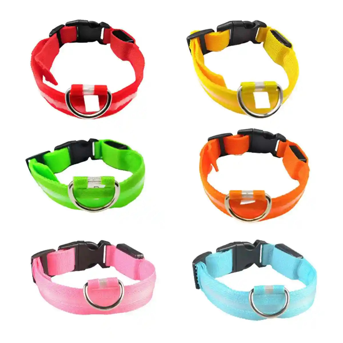 USB Rechargeable Light Up Dog Collar Glow in the Dark Safety for Night Walks