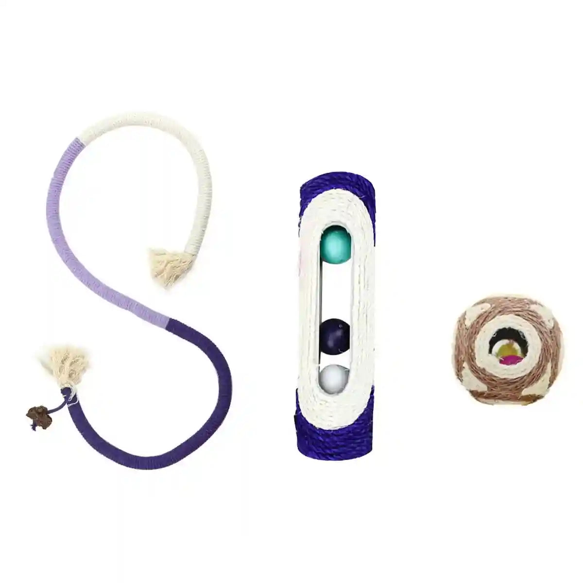 3PCS Interactive Chew & Scratch Toys with Cat Play Set for Indoor Fun