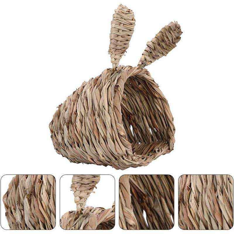 Natural Grass Rabbit House Hideout for Small Pets