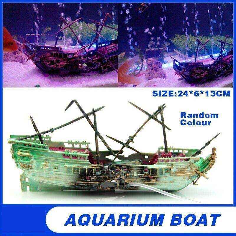 Split Wreck Ship Aquarium Decor