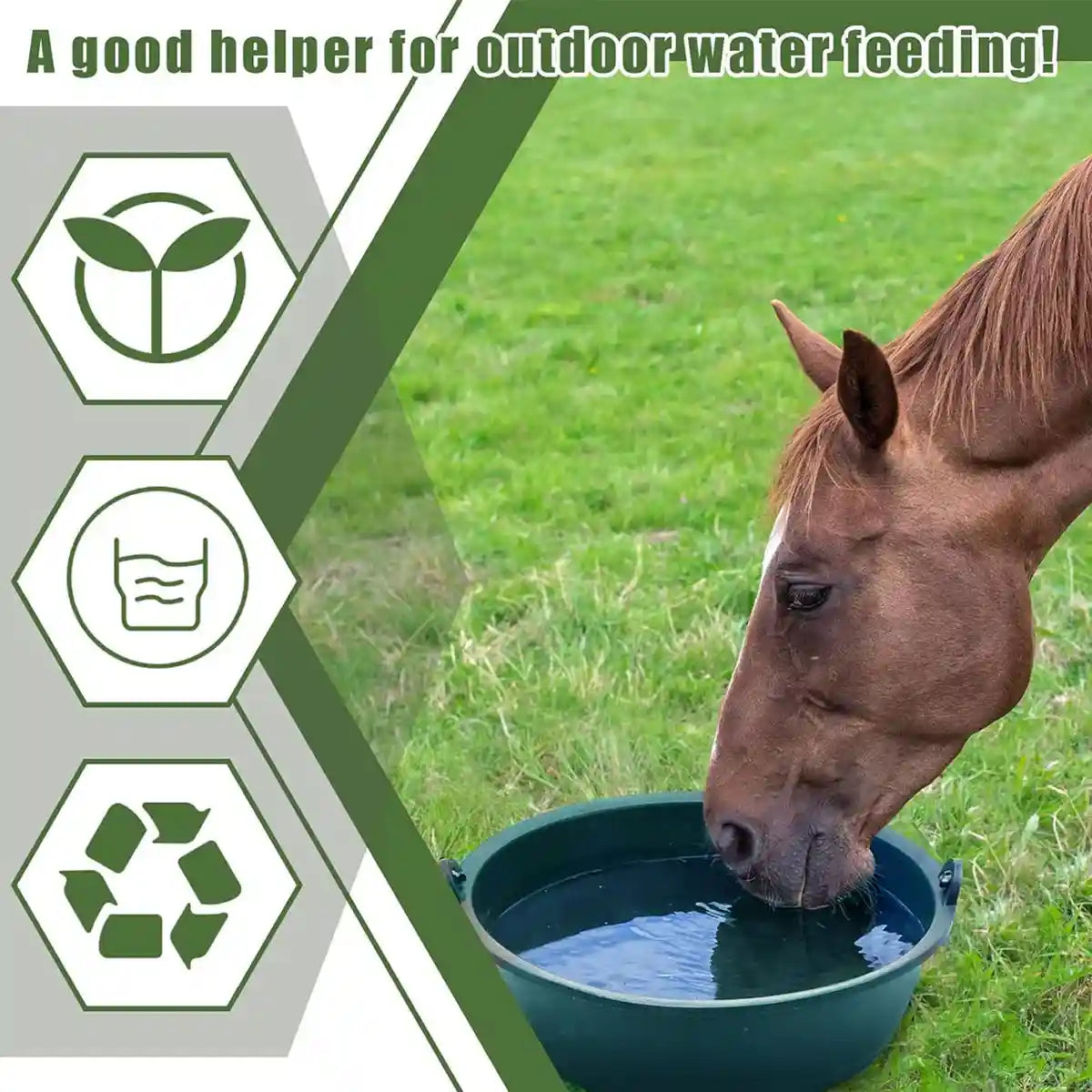 Heavy-Duty Rubber Farming Trough Basin 6PCS Set